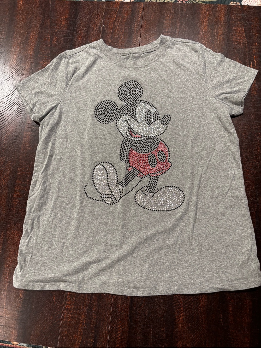 torrid Gray Mickey Mouse Rhinestone Short Sleeve Tee